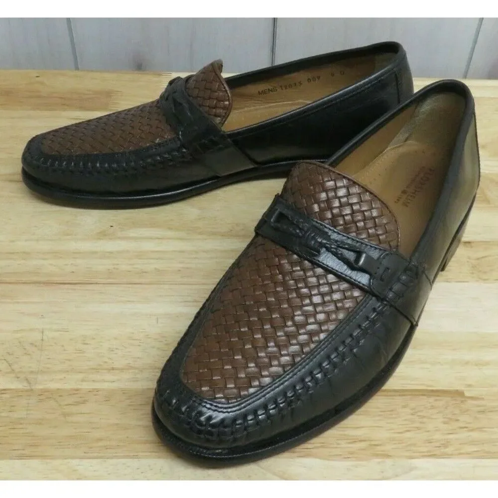 Mens Florsheim 12073 Woven Leather Dress Shoes Loafers Slip On Size‎ 9 D